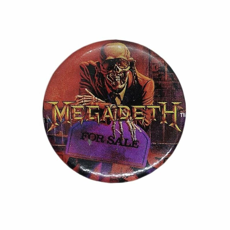 ヘヴィメタル・バンド MEGADETH 缶バッジ 90's レトロ ピンバッジ メガデス ビンテージ 缶バッチ ピンバッチ アメリカ輸入雑貨