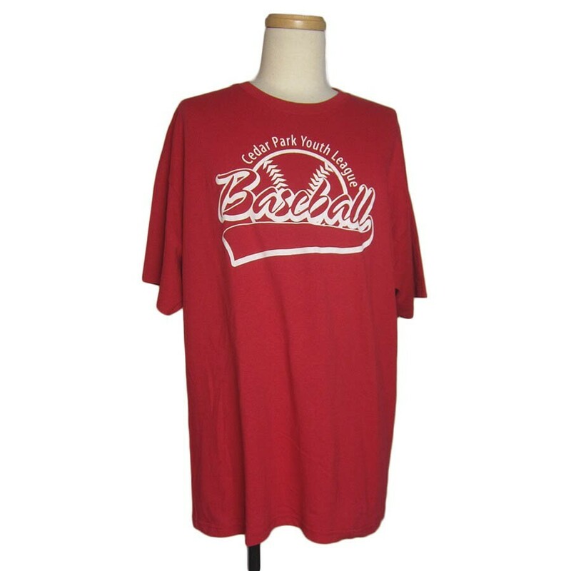 Tシャツ ティーシャツ プリントTシャツ 野球ベースボールチーム メンズ XLサイズ位 古着 赤 半袖 トップス