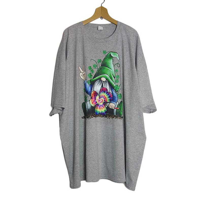 新品 Tシャツ FRUIT OF THE LOOM 妖精キャラクタープリントTシャツ グレー色 半袖 メンズ 大きいサイズ 5XL ティーシャツ BIG ノーム