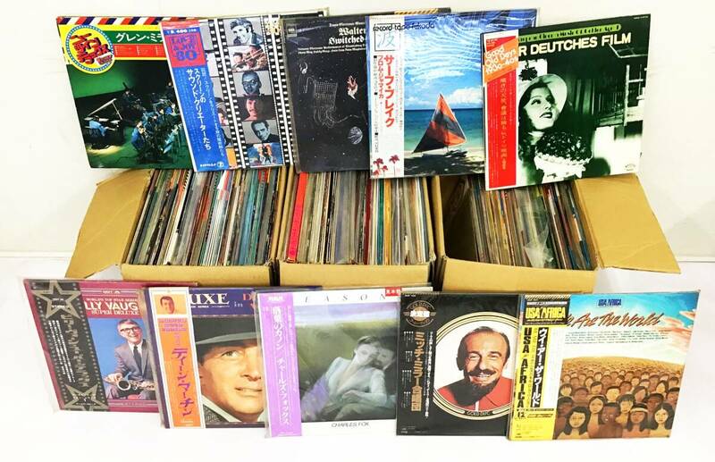 大量 3箱 約150枚セット LP レコード 洋楽 ロック ポップス 映画音楽 タンゴ ジャマイカ ドイツ アフリカ グレン・ミラー まとめて