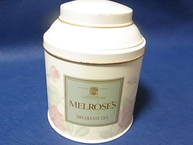 MELROSE'S 紅茶　空き缶　缶ケース　メルローズ　レトロ 1996年　バラ　ローズ　送料￥300