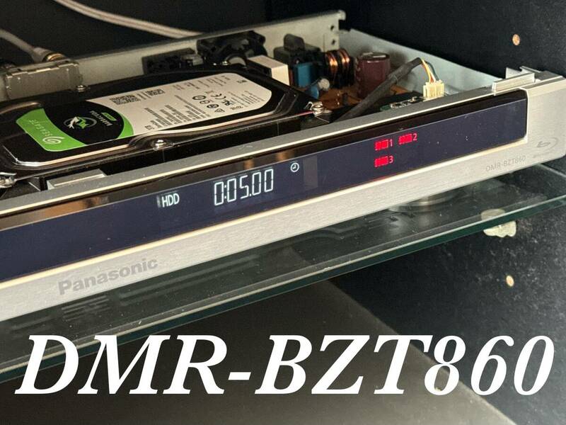 【HDD容量：3TB SEAGATE製HDD(使用時間:20時間)交換済】★Panasonic DMR-BZT860 3番組同時録画★《(赤外線タイプ)リモコン付き》★