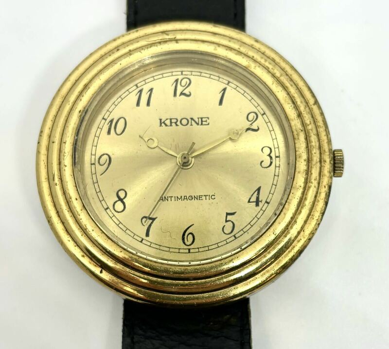 KRONE 手巻き腕時計 不動ジャンク 大型 ビンテージ アンティーク