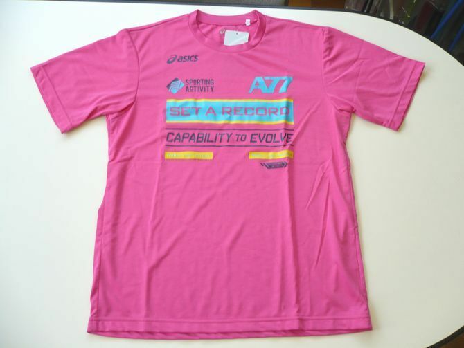 ★送料無料★asics アシックス A77 Tシャツ Mサイズ XA704L PNK