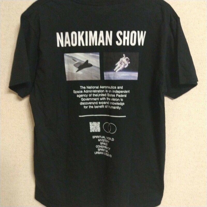 送料無料 NAOKIMAN SHOW ナオキマン ショー village vanguard ヴィレッジヴァンガード NASA 半袖Tシャツ M ヴィレヴァン 黒 ブラック