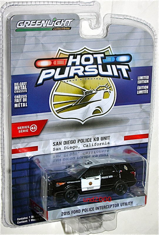 Greenlight 1/64 2015 Ford Police Interceptor Utilityフォード インターセプター ユーティリティー K9ポリスカーSan Diegoグリーンライト