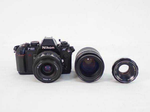 NIKON F-501 AF NIKKOR 35-70mm 1:3.5-4.5 70-210mm 1:4-5.6 KOWA-R 1:1.5 50 フィルムカメラ レンズ