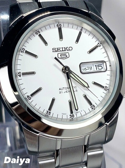 新品 SEIKO セイコー 正規品 腕時計 SEIKO5 セイコー5 オートマチック 自動巻き 防水 アナログ カレンダー ステンレス ホワイト プレゼント