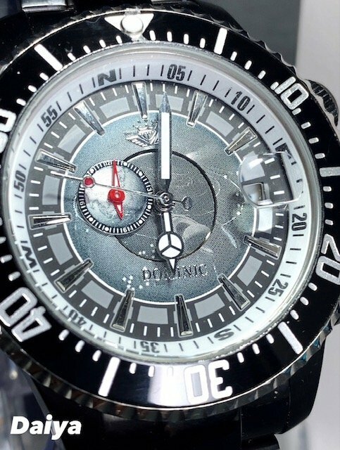 新品 正規品 ドミニク DOMINIC 自動巻き 腕時計 オートマティック カレンダー 防水 ステンレス アースギミック からくり時計 ブラック 宇宙