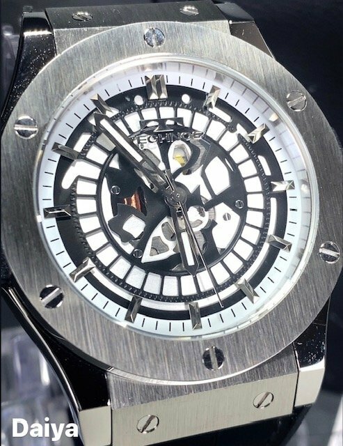 新品 腕時計 正規品 TECHNOS テクノス クオーツ アナログ腕時計 5気圧防水 ウレタンバンド シンプル シルバー ブラック メンズ プレゼント