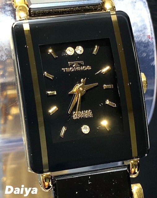 新品 TECHNOS テクノス 腕時計 正規品 アナログ腕時計 レディース 女性 クオーツ セラミック 3気圧防水 ブラック ゴールド プレゼント