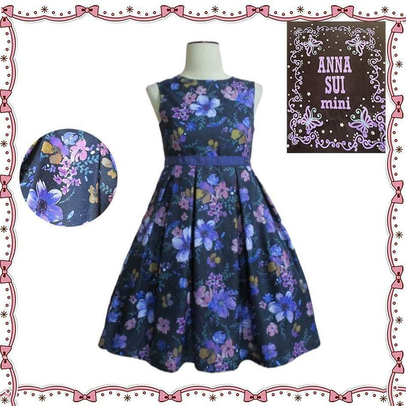 【アナスイ　ミニ/ANNA SUI mini】フラワープリントワンピース　ノースリーブ　LL 145-155　花柄　発表会　セレモニー　フォーマル　