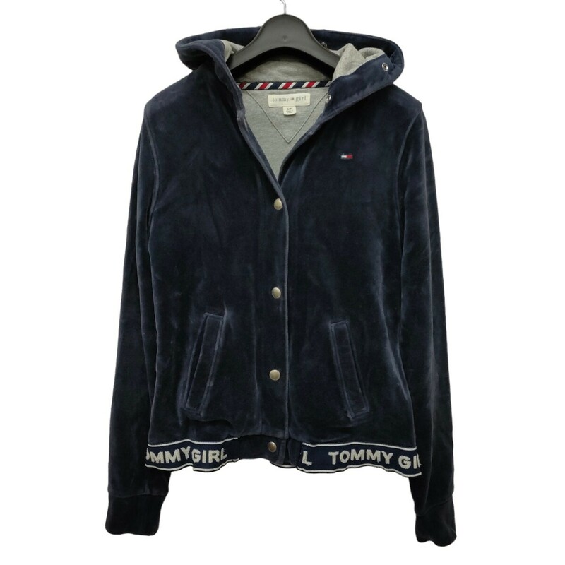 TOMMYGIRL / トミーガール レディース ベロア ジャケットパーカー Sサイズ ネイビー I-3771