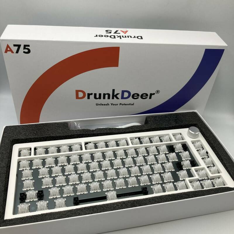 【通電確認済み】Drunk Deer A75 キーボード ホワイト/Y20772-S1