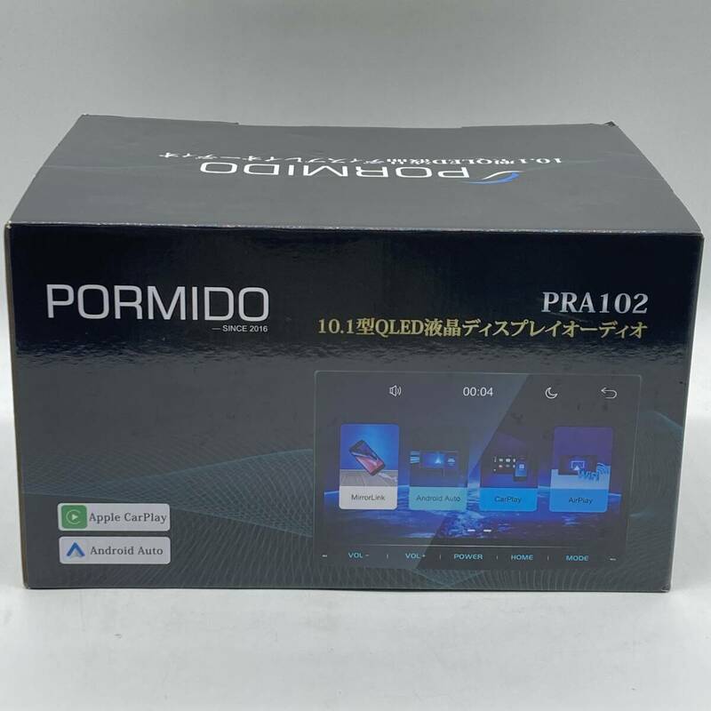 【未検品】PORMIDO ディスプレイオーディオ 10.1インチ 2din 大画面の高精細QLED液晶パネル採用 PRA102 /Y21125-A1