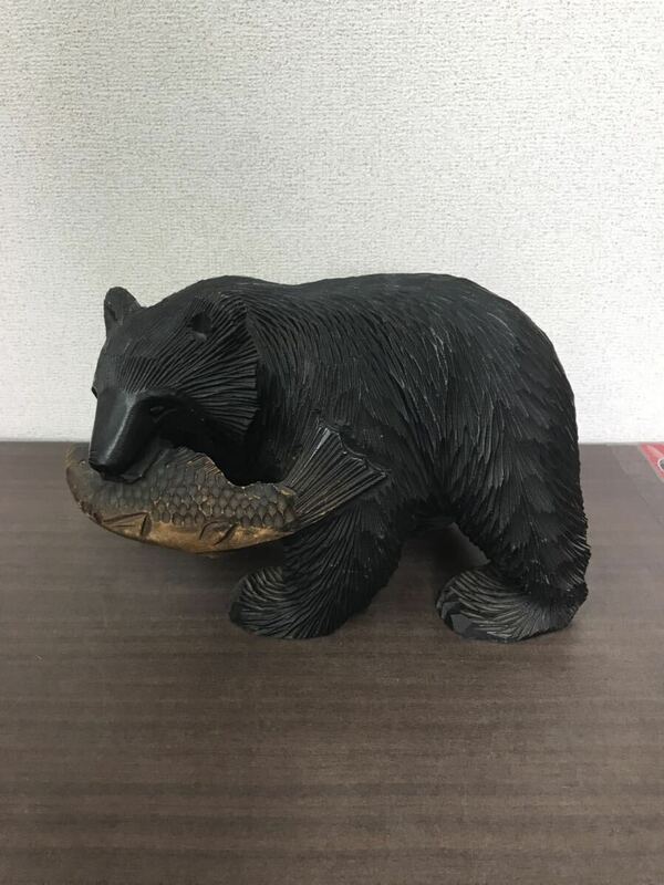 置物 熊 木彫り 木彫 オブジェ 木彫りの熊 クマ 彫刻 民芸品 北海道 /B-2