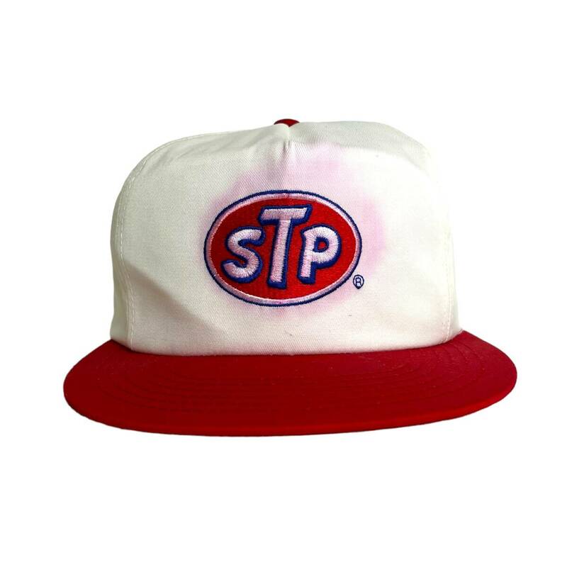 【キャップ/帽子】STP (エスティーピー) ビンテージ トラッカーキャップ 6パネルキャップ 自動車オイル ツートン レッド 赤 ホワイト 白