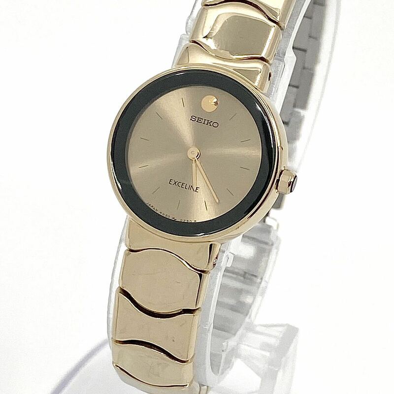SEIKO EXCELINE 腕時計 ラウンド 2針 クォーツ quartz ゴールド 金 セイコー エクセリーヌ Y769