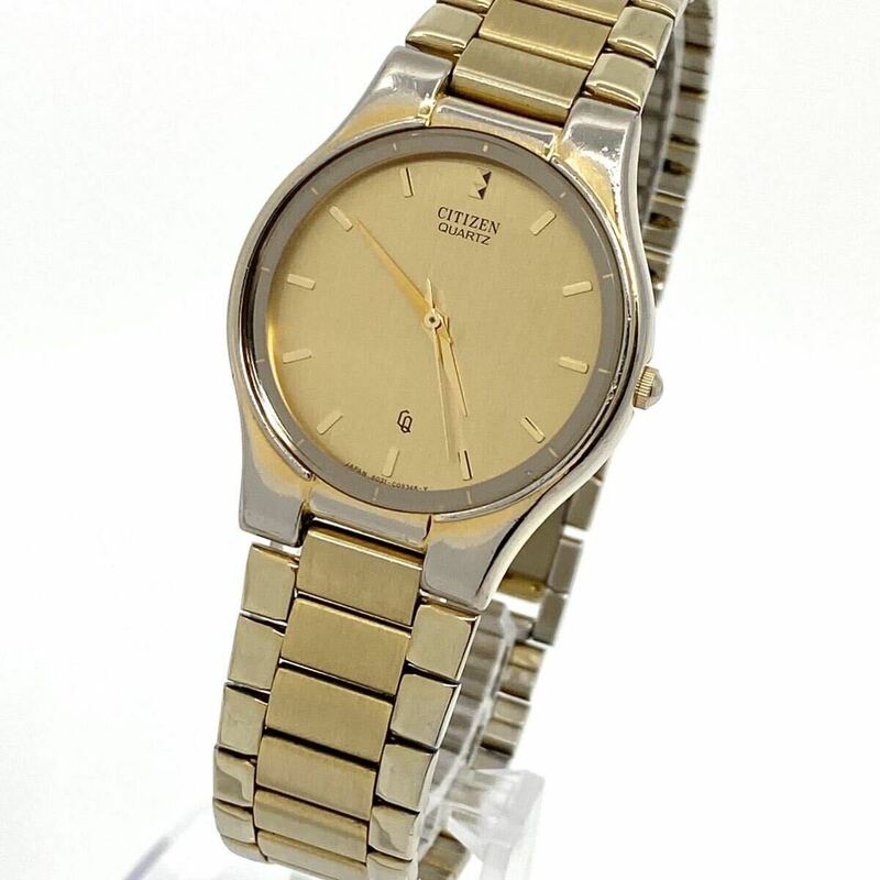 CITIZEN 腕時計 クッション バーインデックス 3針 クォーツ quartz ゴールド 金 シチズン Y713