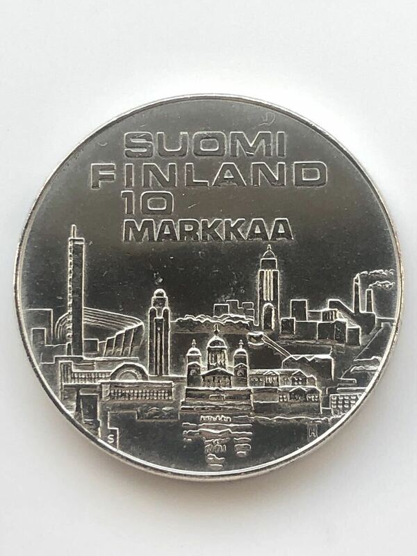 【未使用 美品】フィンランド 古銭 銀貨 第10回ヨーロッパ陸上競技選手権大会 10マルカ 1971年