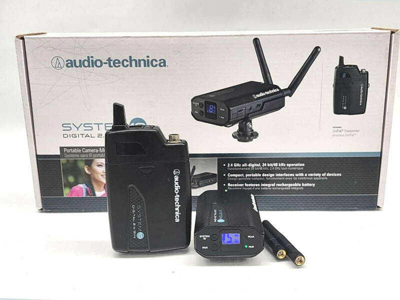 ▼3896② R51013　Audio Technica オーディオテクニカ　ラベリアマイクロホン カメラマウント ワイヤレシステム　ATW-1701/L　本体のみ