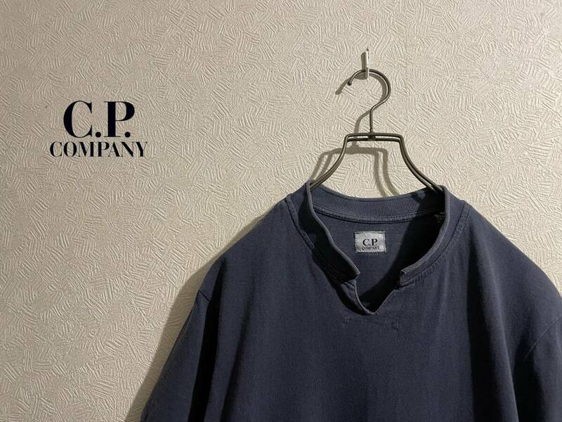 ◯ C.P. COMPANY ガーメントダイ スリットネック カットソー / シーピーカンパニー ネイビー ブルー Tシャツ S Mens #Sirchive