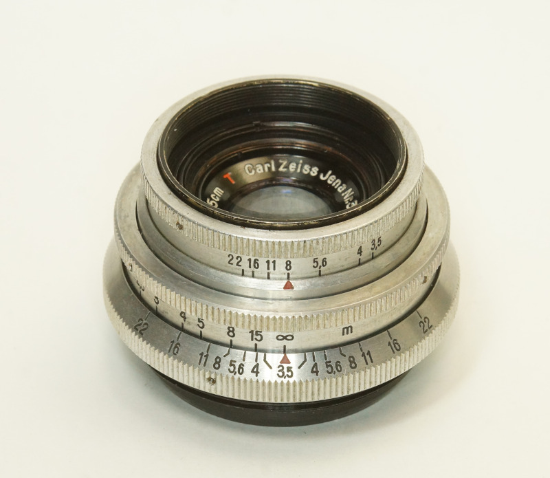 ドイツ製 Carl Zeiss Jena Tessar 1:3.5 f=5cm M42 8RNB-154 パンケーキ 初期型 絞羽14枚 Red T 30.5mm