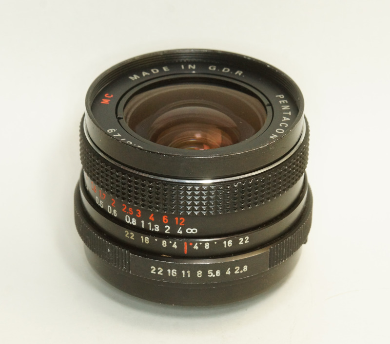 ドイツ製 PENTACON electric 2.8/29 Red MC M42 169RNB-126 A/M切替レバー 前期型