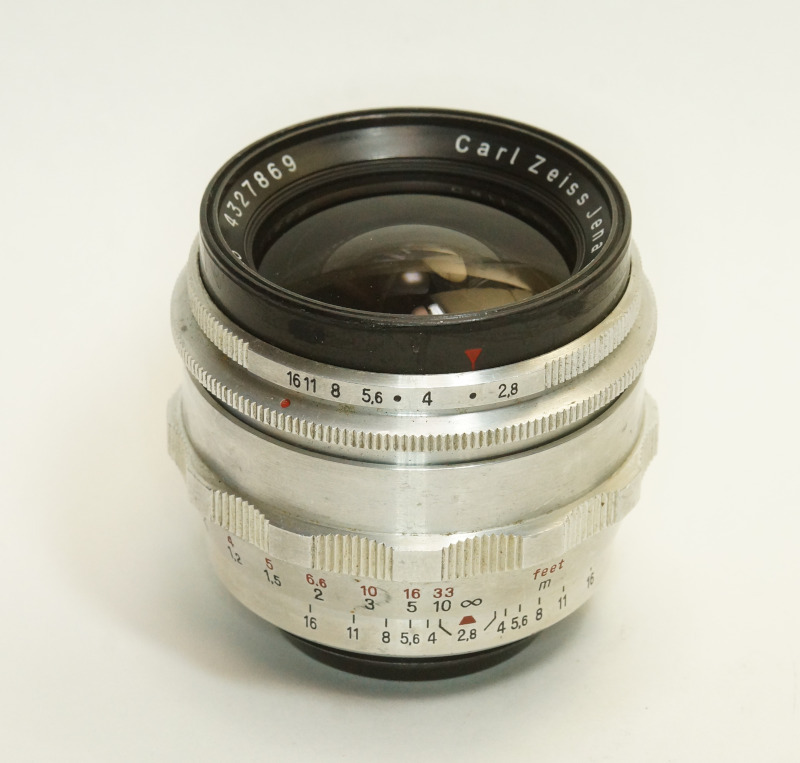 ドイツ製 Carl Zeiss Jena Flektogon 2.8/35 M42 107N-869 Q1 絞羽12枚 シルバー 50年代
