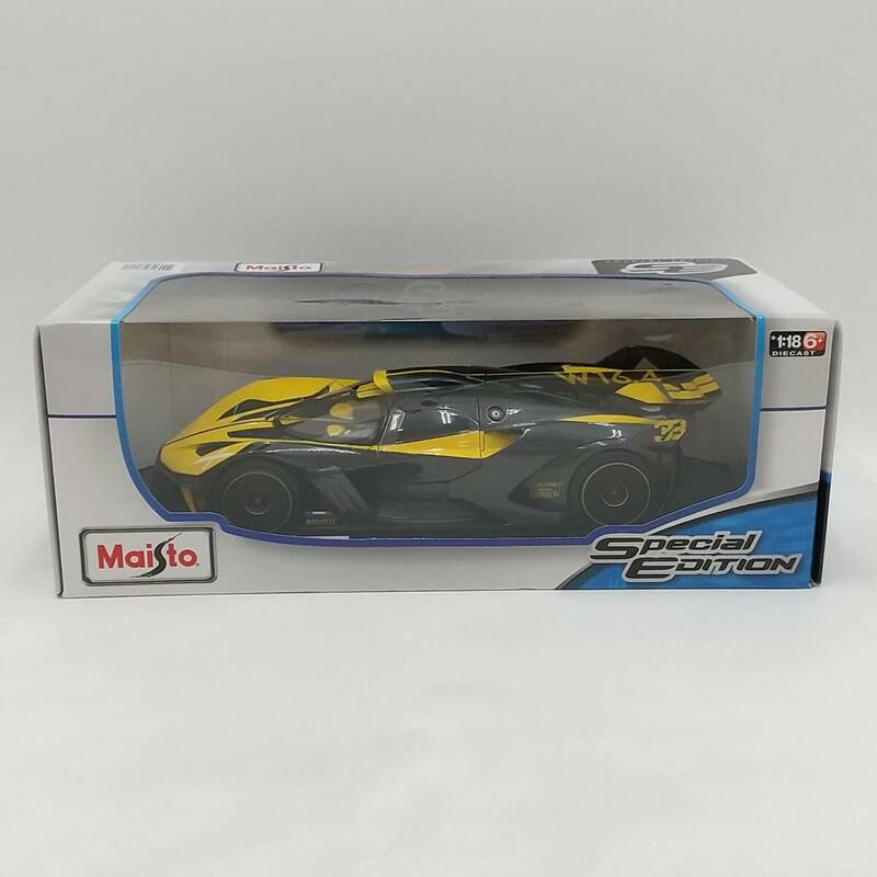 玩S93 ミニカー 1/18 Bugatti Bolide（黒/黄）Maisto Special EDITION ダイキャスト ブガッティ ボライデ