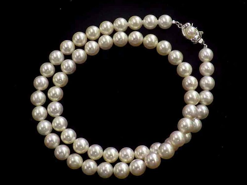 アコヤパールネックレス K14WG 31.9g 43cm GRJソーティング付き　Jewelry Akoya-Pearl 7.0-7.5mm Necklace