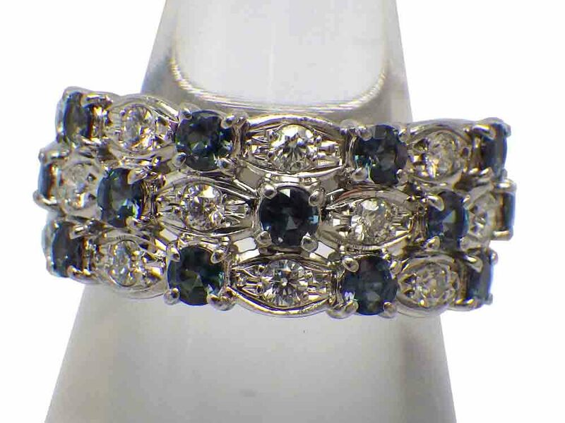 ミキモト Pt950 アレキサンドライト ダイヤモンドリング 13.2g 13号　Jewelry MIKIMOTO Alexandrite1.03ct Dia0.50ct Ring