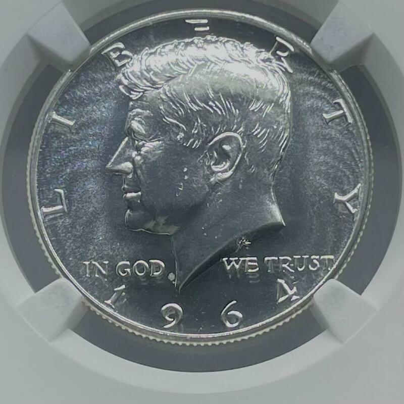 【高鑑定】1964年 50C 銀貨 アメリカ　ケネディ　ハーフダラー シルバー アンティーク モダンコイン　資産保全　投資