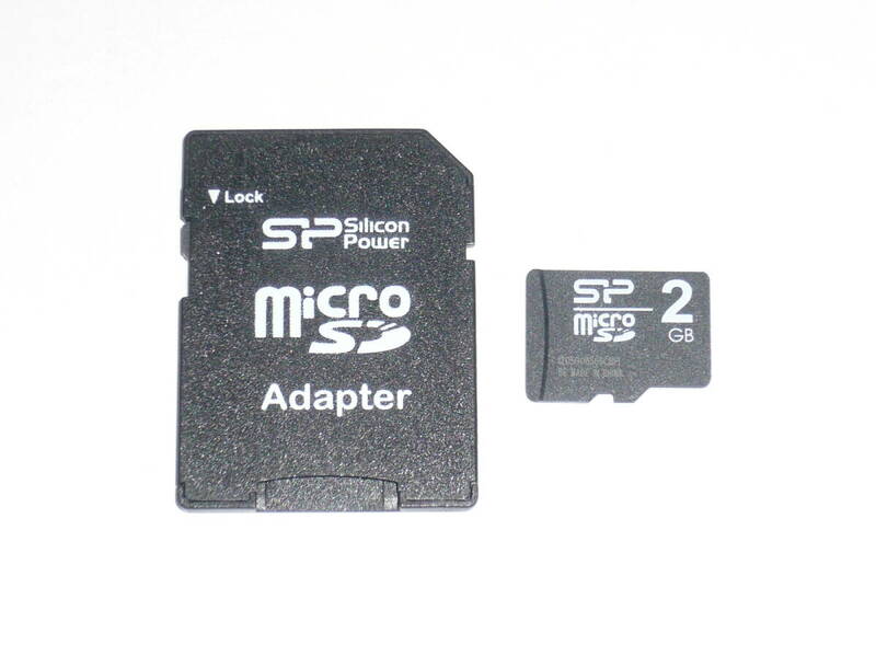 動作保証！送料無料！SILICON POWER microSD SDカード 2GB SDアダプター付 ②