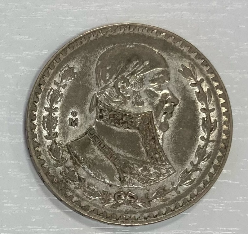 アンティークコイン/メキシコ/1958年1ペソ銀貨/1Peso/ホセ・マリア・モレーロス
