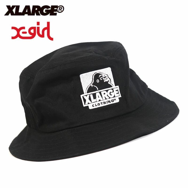 ◆日本未発売◆X-LARGE 91 ロゴ　バケットハット　ブラック　/エクストララージ　ゴリラロゴ