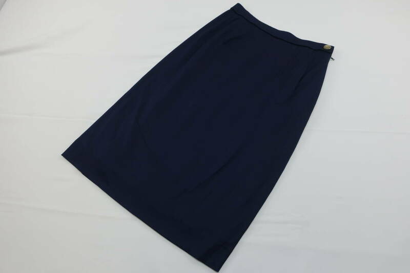 【送900円】　675　LEONARD FASION　レオナール　タイトスカート　ナロースカート　ネイビー　69　表地綿100％　日本製