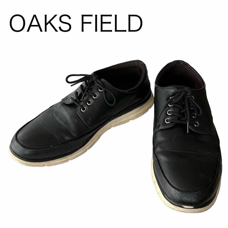 OAKSFIELD 軽量 レースアップ シューズ メンズ ブラック 26cm 靴 スニーカー 黒 カジュアルシューズ オースクフィールド