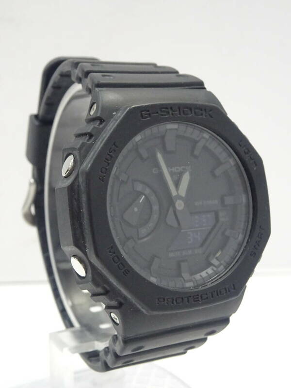 (つ-U-578)G-SHOCK ジーショック 腕時計 GA-2100 アナログ/デジタル ブラック カーボンコアガード CASIO カシオ 動作品 中古