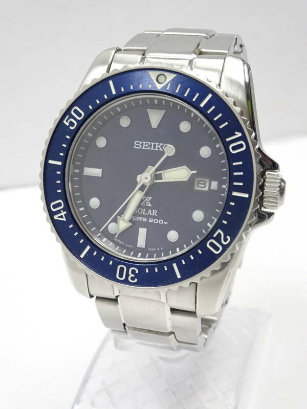 (つ-U-580)SEIKO セイコー 腕時計 V147-0CS0 プロスペックス ダイバーズ 200m アナログ ソーラー メンズ 動作品 中古