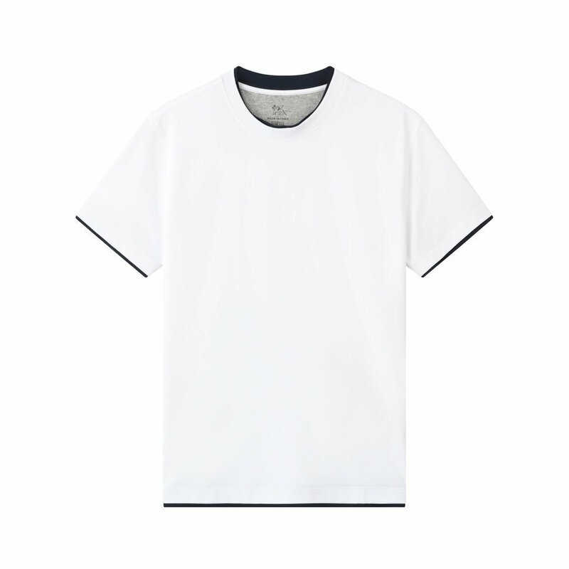 ブルネロクチネリ　BRUNELLO CUCINELLI メンズ　Tシャツ　フェイクレイヤード　丸首　無地　48-56　サイズ選択可能