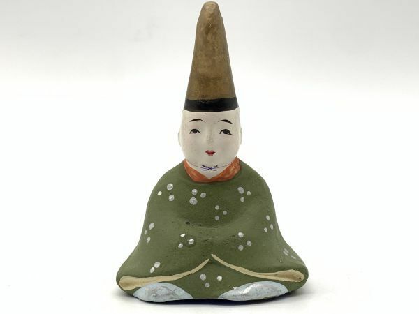 【古玩具】土人形　やさしいお顔　『公家』8.7cm　　コレクター放出/伝統工芸品/郷土玩具/縁起もの　定形外可　O0305D