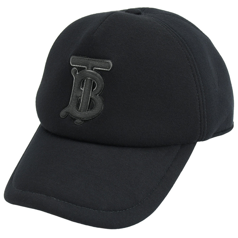 バーバリー BURBERRY TBアナグラム ベースボール キャップ 8024037 サイズM ブラック 黒 コットン レザー ロゴ 帽子 メンズ レディース中古