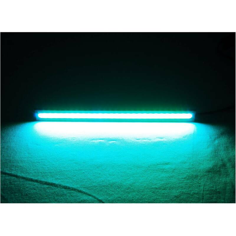 【送料一律94円】 COB LEDデイライト ライムグリーン 2本セット 防水 発光力が強い バーライト ブラックフレーム 淡い緑