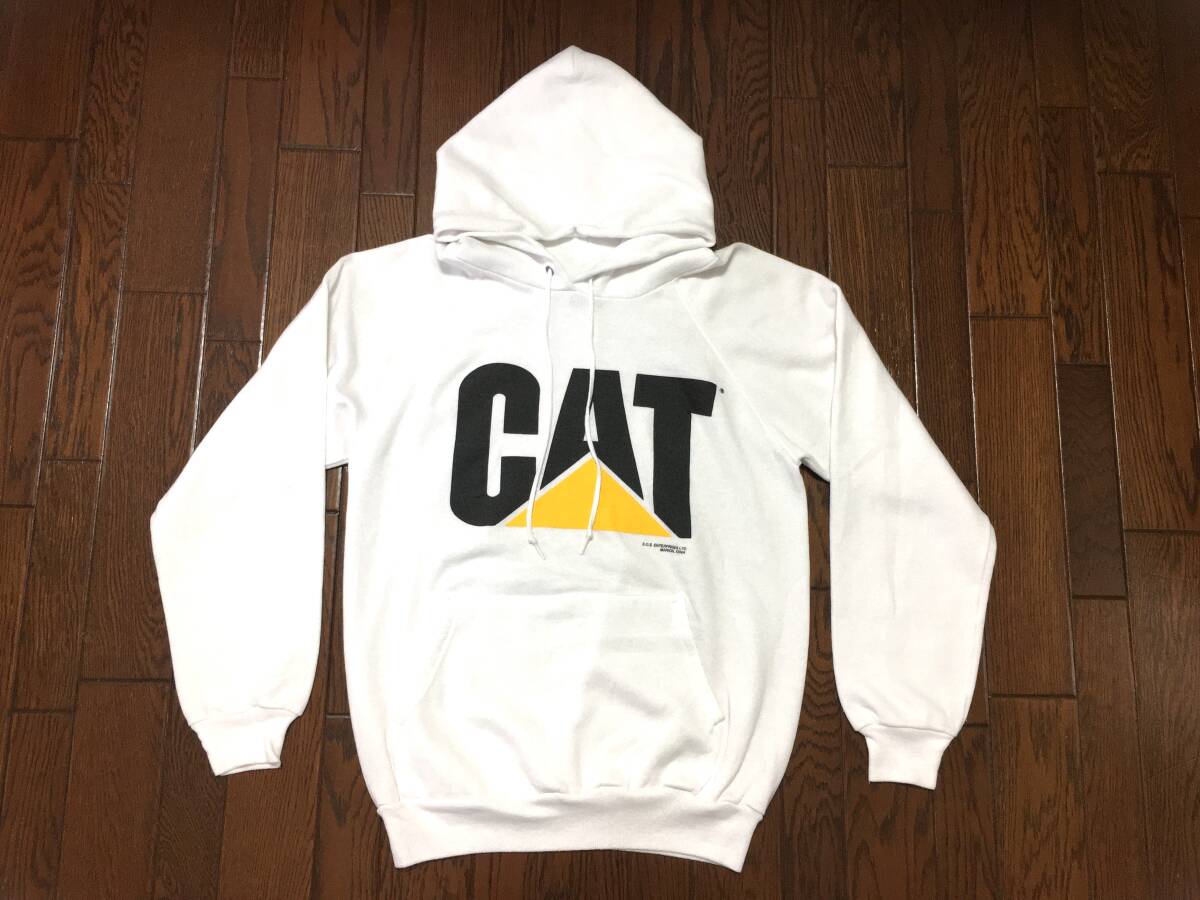 ＵＳＡ製 キャタピラー キャット ＣＡＴ ユーズド スウェット パーカ 白 Ｍ 企業物 アメリカ製 MADE IN USA 90s ９０年代