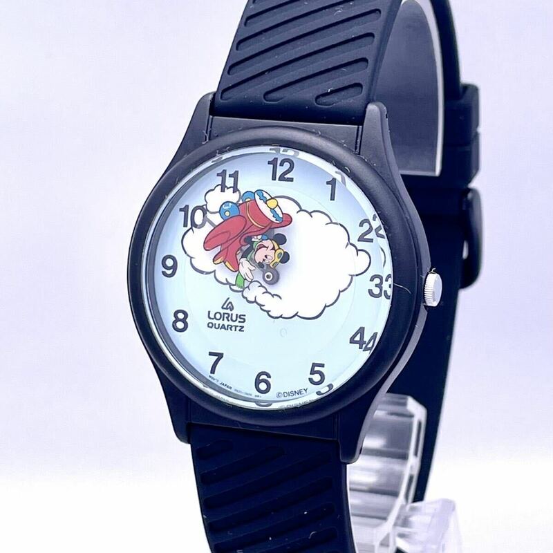美品 LORUS ローラス ミッキー パイロット V531-7A00 腕時計 ウォッチ クォーツ quartz 紺 ネイビーブルー P220