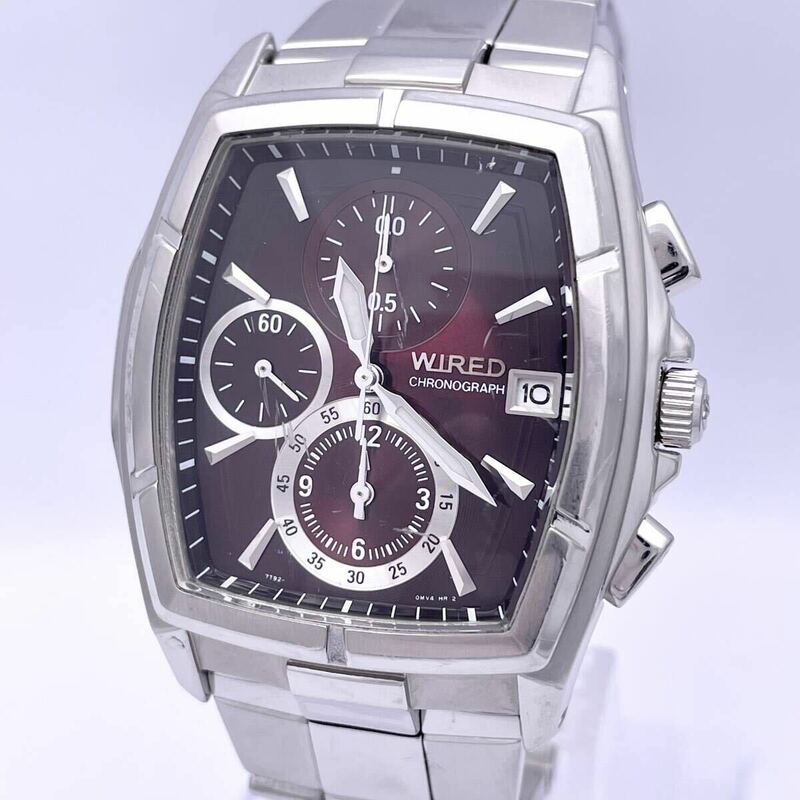 SEIKO セイコー WIRED ワイアード 7T92-0KB0 腕時計 ウォッチ クォーツ quartz クロノグラフ 銀 シルバー P279
