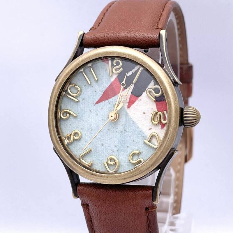 vie ヴィー hand made ハンドメイド 腕時計 ウォッチ クォーツ quartz 真鍮 ミネラルガラス 金 アンティークゴールド P272