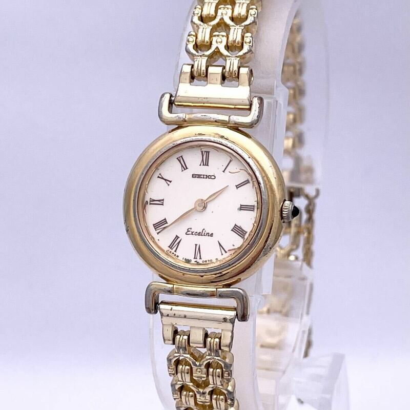SEIKO セイコー EXCELINE エクセリーヌ 1220-0080 腕時計 ウォッチ クォーツ quartz 金 ゴールド P285