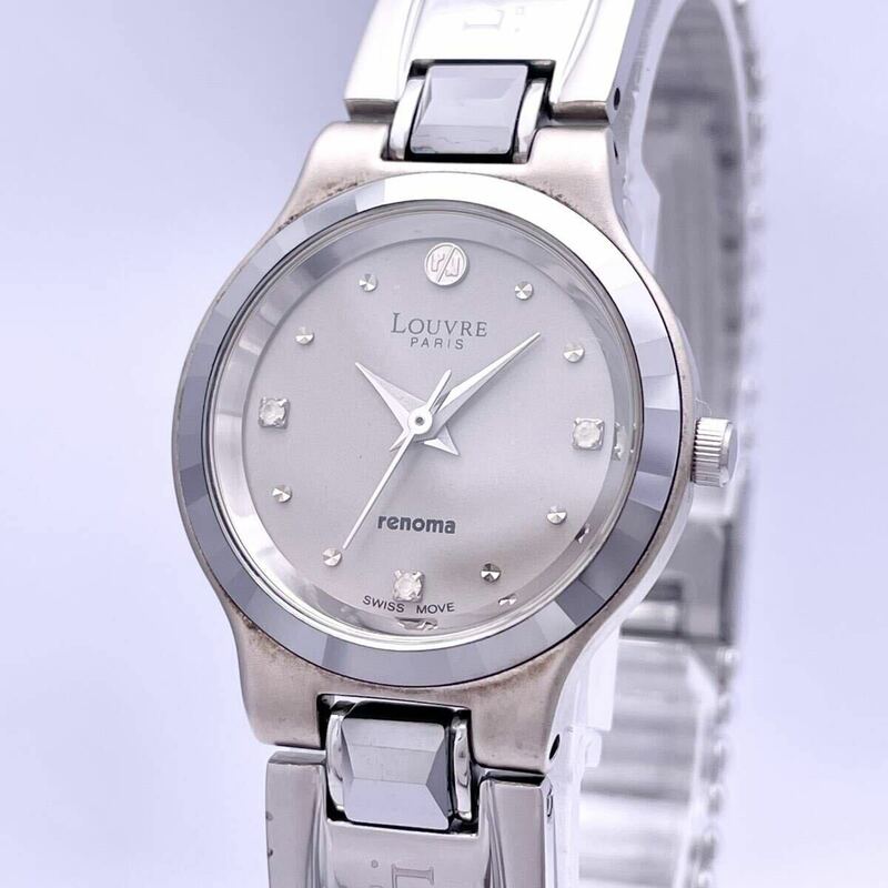 Louvre renoma レノマ B 9102L 腕時計 ウォッチ クォーツ quartz SAPPHIRE CRYSTAL サファイアクリスタル 銀 シルバー P333